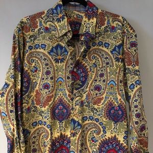Alan Flusser men’s long sleeve paisley shirt